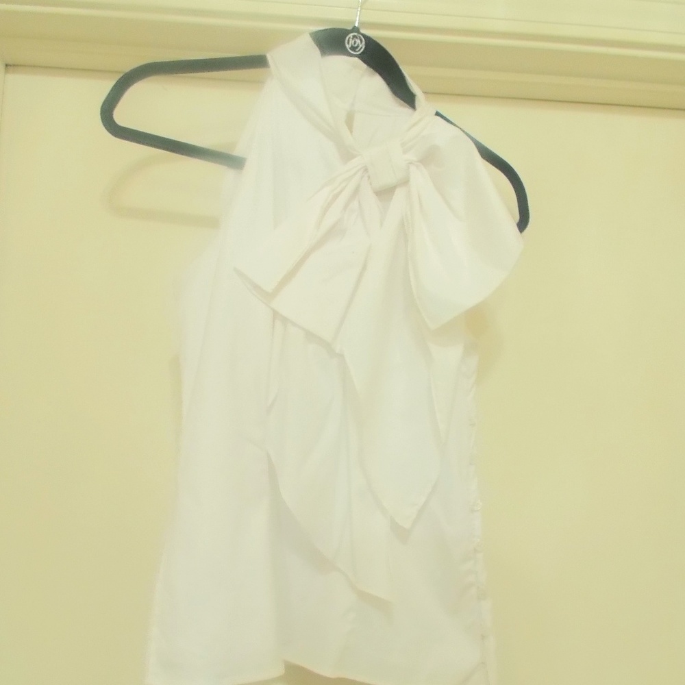 NWT Milly Bow Blouse Side Button 4